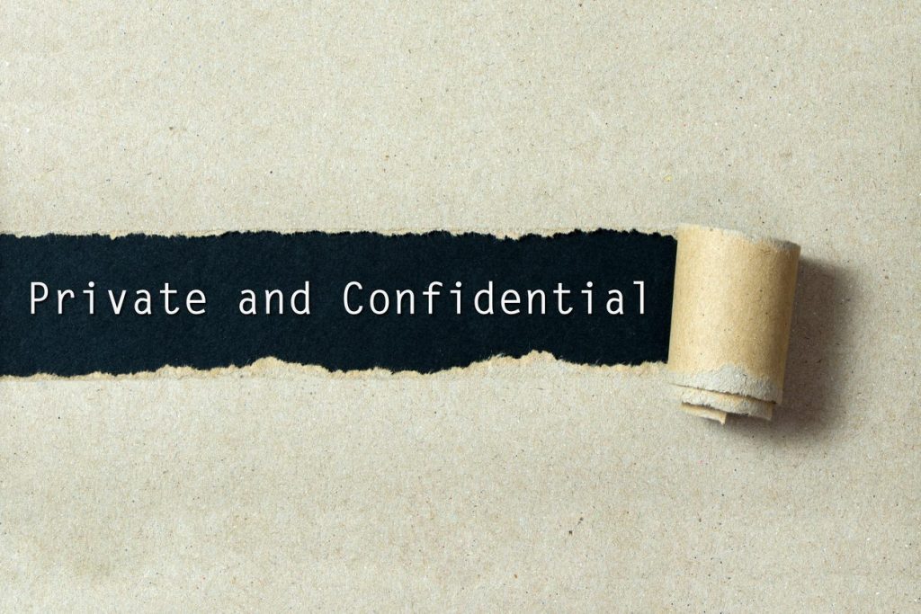private and confidential paperwork