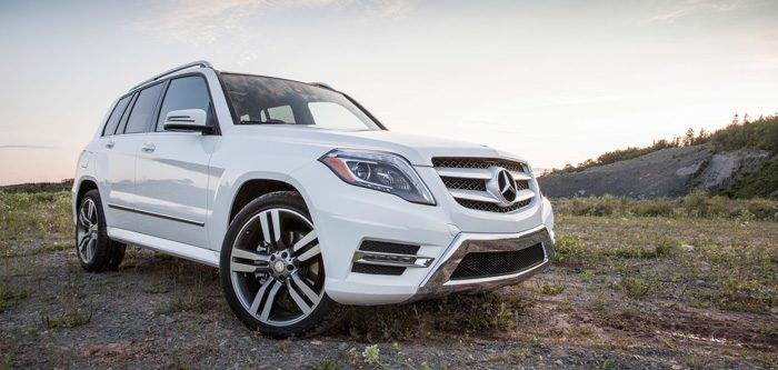 Mercedes White SUV car brakes